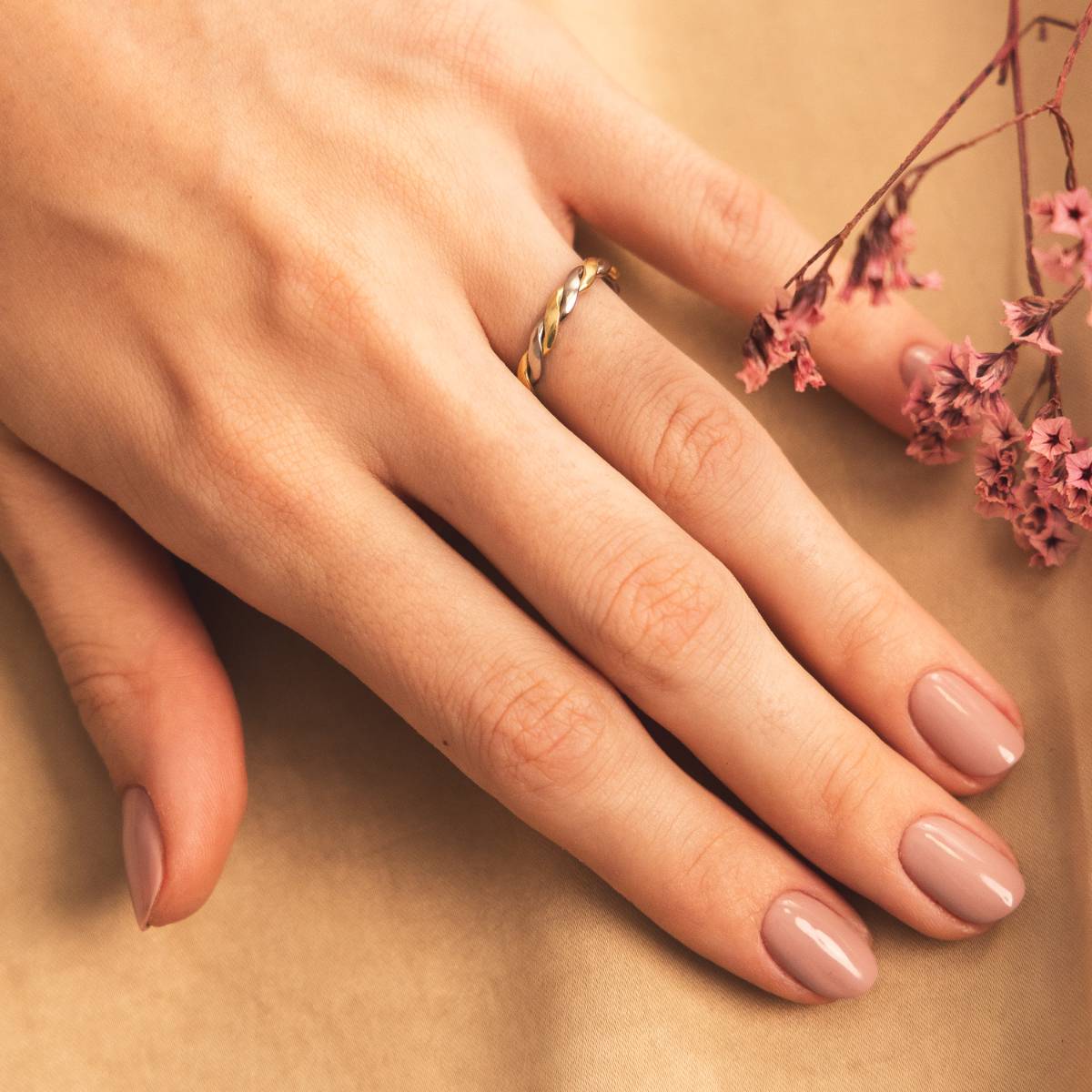 Oro18k blanco y amarillo trenzada