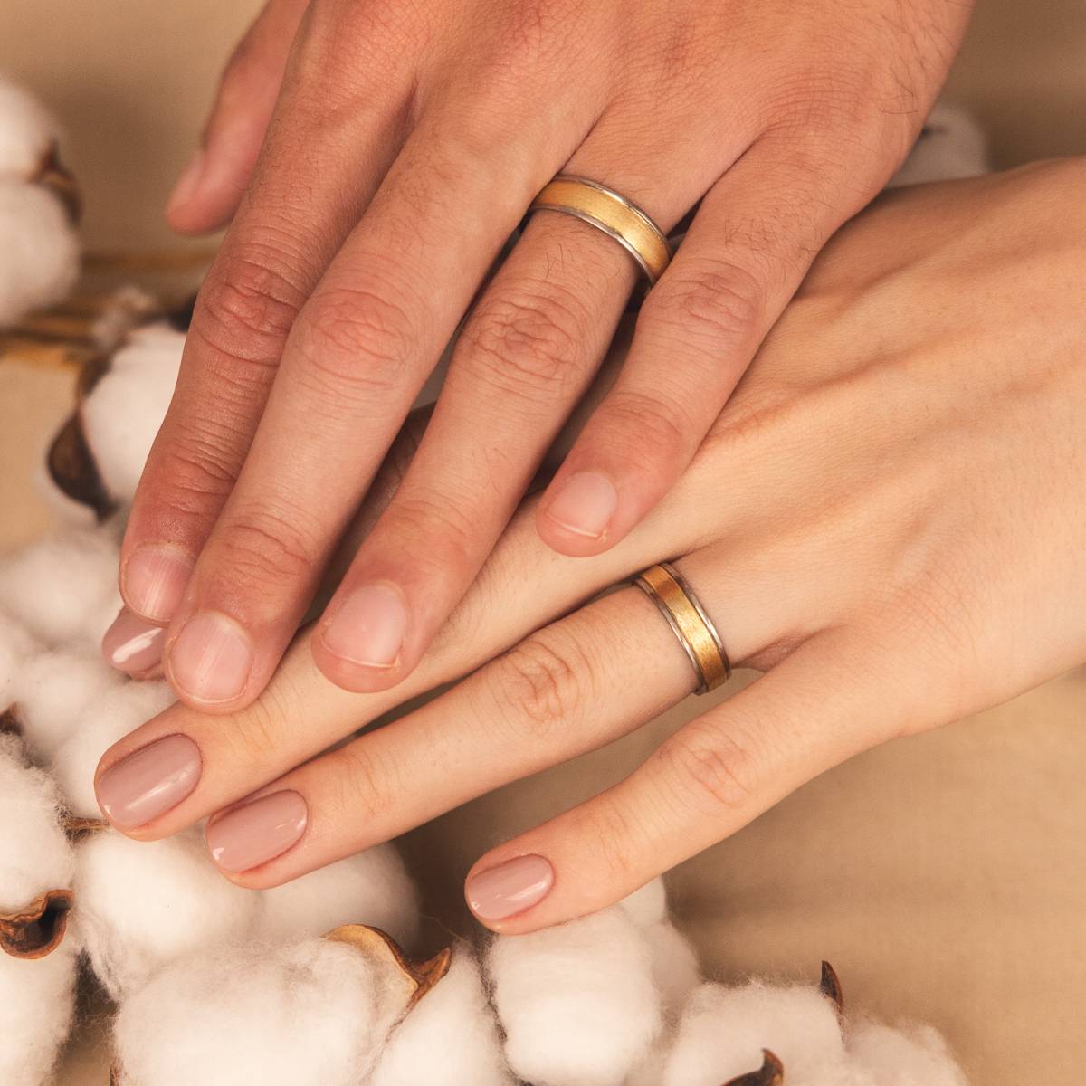 Alianzas oro18k blanco y amarillo satinadas